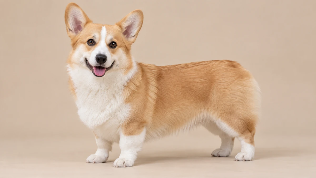 Corgi köpek — fawn-beyaz renk