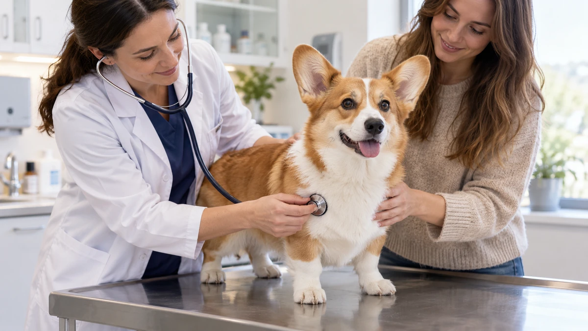 Corgi köpek — veteriner kontrolü